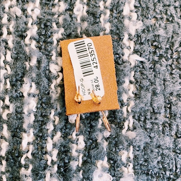 Rose Gold Mini Hoop Earrings - Picture 2 of 2